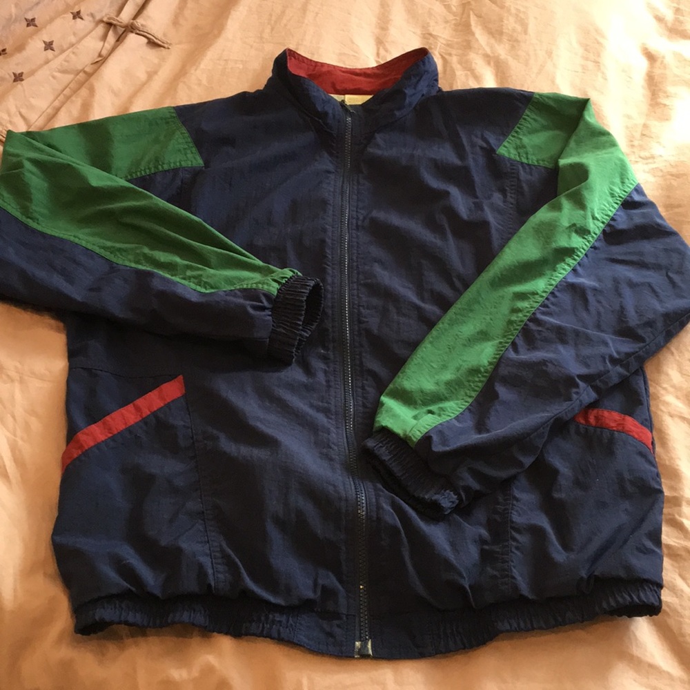 90s Vintage men’s color block windbreaker
